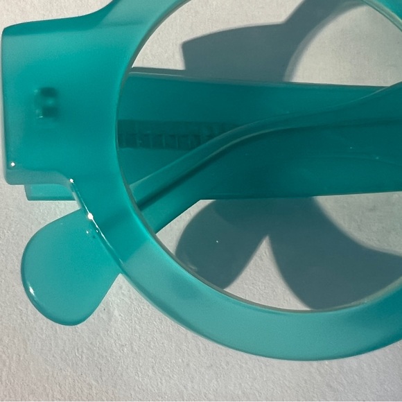 Blue Round Retro Pop Art Space Age Mod Eyeglass Frames - Picture 6 of 13